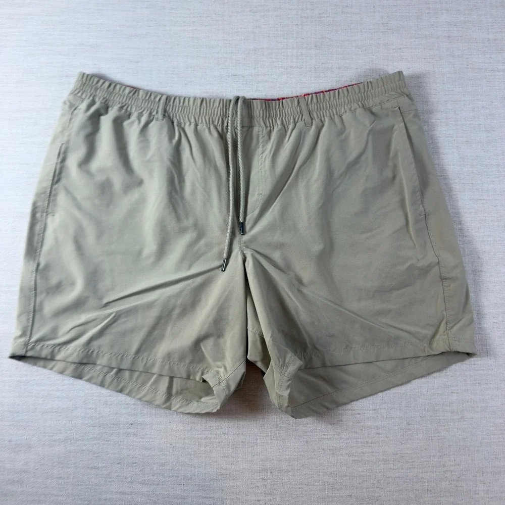 Birdie Bound Mens 3XL Khaki Tan Performance Golf Active Shorts Retro Lining